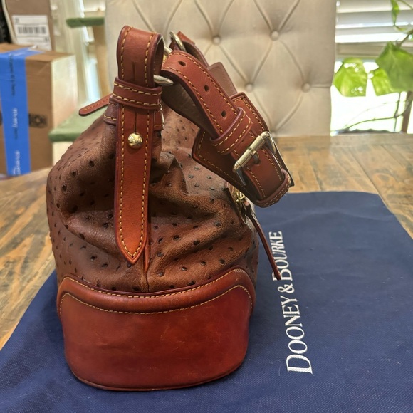 Dooney & Bourke Cognac Ostrich Hobo - Picture 4 of 11